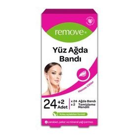 Remove İnatçı ve Sık Tüyler 24'lü Yüz Ağda Bandı