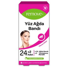 Remove İnatçı ve Sık Tüyler 24'lü Yüz Ağda Bandı