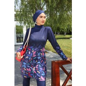 Remsa 280/522 Lacivert Likralı Tam Kapalı Mayo