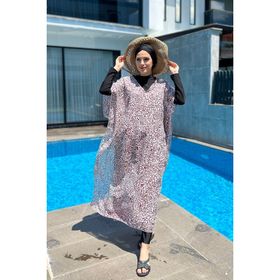 Remsa 430-217 Leopar Bordo Kadın Kaftan Pareo