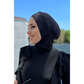 Remsa R026 Siyah Çapraz Eşarp Yüzücü Bone