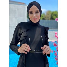 Remsa R026 Siyah Çapraz Eşarp Yüzücü Bone