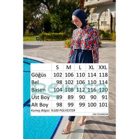 Remsa R113 Batik Tam Kapalı Baskılı Tesettür Mayo
