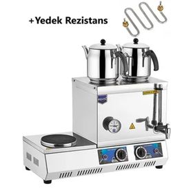 Remta K34 40 Model Çift Demlikli Elektrikli 28 lt ve Yedek Rezistans Çay Kazanı