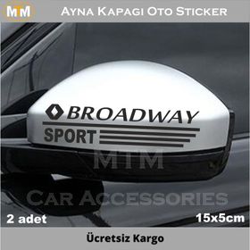 Renault Broadway 2 Adet Ayna Kapağı Oto Sticker