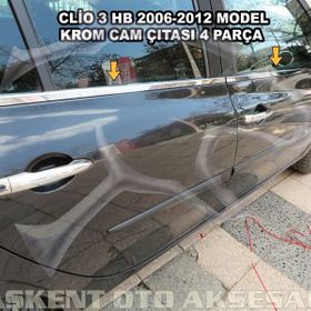 Renault Clio 3 2006-2012 4 Parça Krom Cam Çıtası