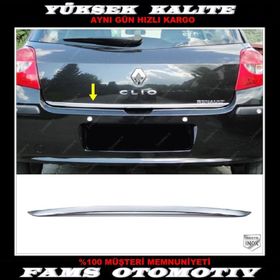 Renault Clio 3 Hb Paslanmaz Çelik 2005-2012 Krom Bagaj Alt Çıtası