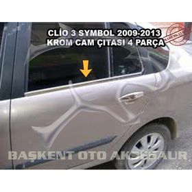 Renault Clio 3 Symbol 2009 2013 4 Parça Krom Cam Çıtası