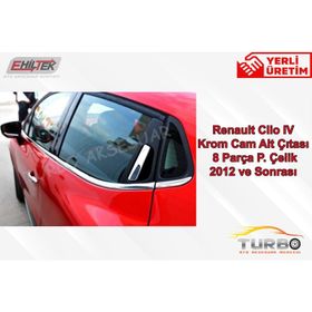 Renault Clio 4 HB 2012 Üzeri 8 Parça Krom Cam Çıtası