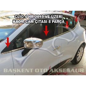 Renault Clio 4 HB 2012 Üzeri 8 Parça Krom Cam Çıtası