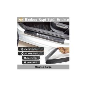 Renault Europa 4 Adet Karbon Kapı Eşiği Sticker
