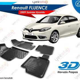 Renault Fluence 2009 Sonrası Siyah 3D Havuzlu Paspas