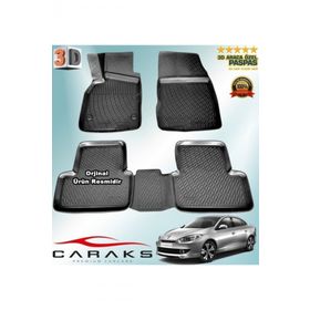 Renault Fluence 2009 Sonrası Siyah 3D Havuzlu Paspas