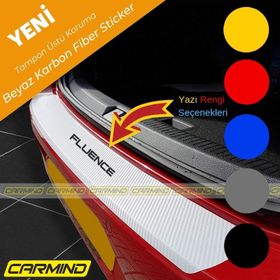 Renault Fluence Beyaz Karbon Tampon Eşiği Sticker