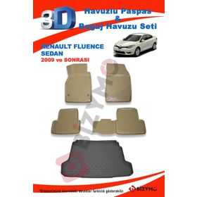 Renault Fluence Sedan 2009 ve Sonrası Bej Paspas ve Bagaj Havuzu