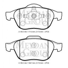 Renault Laguna 2002/2005 155.3x71x17/156.3x68.7x17 Ön Fren Diski