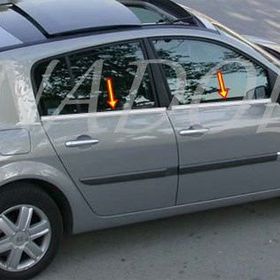 Renault Megane 2 HB 2004-2010 Paslanmaz Çelik 4 Parça Krom Cam Çıtası