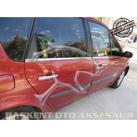 Renault Megane 2 HB 2004-2010 Paslanmaz Çelik 4 Parça Krom Cam Çıtası