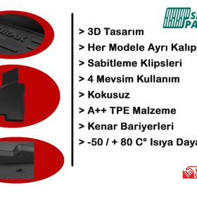 Renault Megane 2 Megane 2 3D Havuzlu Paspas