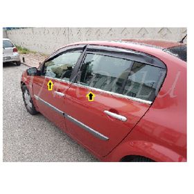 Renault Megane 2 Sedan 2004-2010 Paslanmaz Çelik 4 Parça Krom Cam Çıtası