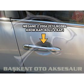 Renault Megane 2004 2010 Paslanmaz Çelik 4 Kapı Krom Kapı Kolu