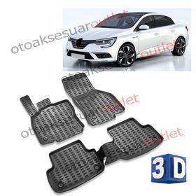 Renault Megane 4 2016-sonrası Siyah 3D Havuzlu Paspas