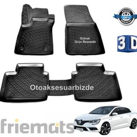 Renault Megane 4 2016-sonrası Siyah 3D Havuzlu Paspas