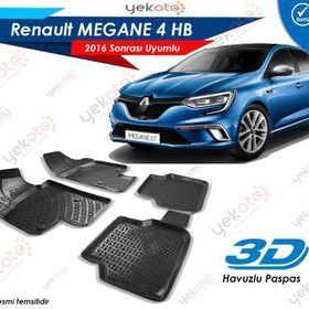 Renault Megane 4 Hb 2016 Sonrası Siyah 3D Havuzlu Paspas