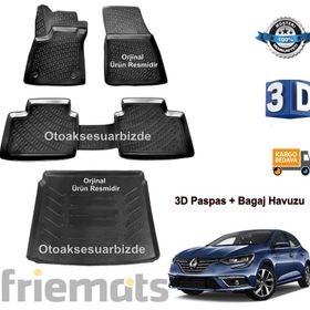 Renault Megane 4 Hb 2016 Sonrası Siyah 3D Havuzlu Paspas