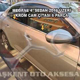 Renault Megane 4 Sedan 2016 Üzeri Krom Cam Çıtası