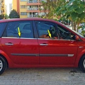 Renault Scenic 2004-2010 Paslanmaz Çelik 4 Parça Krom Cam Çıtası