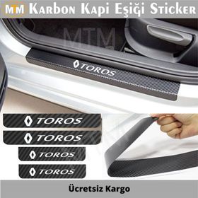Renault Toros 4 Adet Karbon Kapı Eşiği Sticker