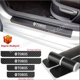 Renault Toros 4 Adet Karbon Kapı Eşiği Sticker