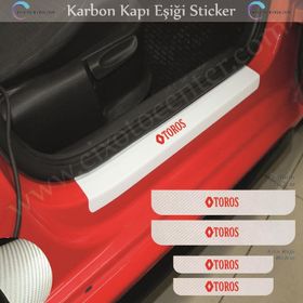 Renault Toros 4 Adet Karbon Kapı Eşiği Sticker