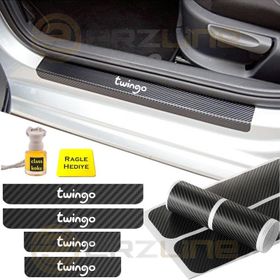 Renault Twingo 4 Adet Karbon Kapı Eşiği Sticker