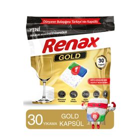 Renax 30 Tablet Gold Hepsi Bir Arada Bulaşık Makinesi Kapsülü (2 adet)