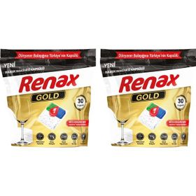 Renax 30 Tablet Gold Hepsi Bir Arada Bulaşık Makinesi Kapsülü (2 adet)