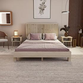 Renazzo Mobilya Alaz Model Vernikli Çam Ahşap Dikey 140x190 cm Karyola