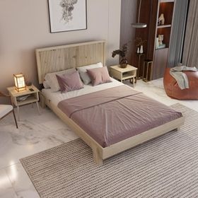 Renazzo Mobilya Alaz Model Vernikli Çam Ahşap Dikey 180x200 cm Karyola