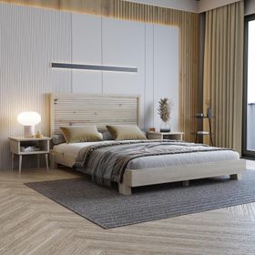 Renazzo Mobilya Alaz Model Vernikli Çam Ahşap Yatay 90x200 cm Karyola