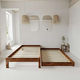 Renazzo Mobilya Canvas Model 100x200 cm Yavrulu Ceviz Renk Çam Ahşap Karyola