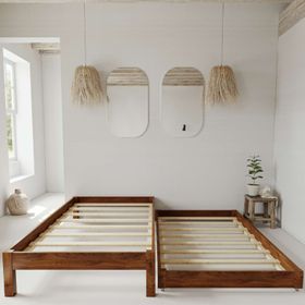 Renazzo Mobilya Canvas Model 100x200 cm Yavrulu Ceviz Renk Çam Ahşap Karyola