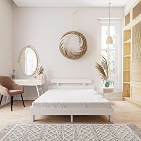 Renazzo Mobilya Damla Model 90x200 cm Beyaz Renk Çam Ahşap Karyola