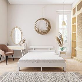 Renazzo Mobilya Damla Model Beyaz Renk Çam Ahşap 160x200 cm Karyola