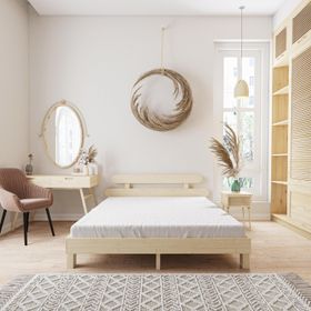 Renazzo Mobilya Damla Model Doğal Çam Ahşap 90x190 cm Karyola