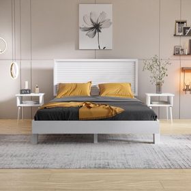 Renazzo Mobilya Ebruli Model Beyaz 140x190 cm Çam Ahşap Karyola