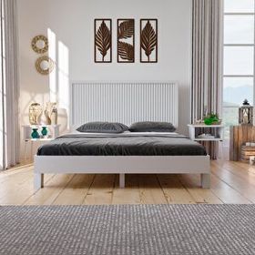 Renazzo Mobilya Ebruli Model Beyaz 140x190 cm Çam Ahşap Karyola