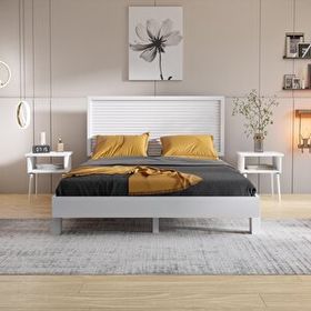 Renazzo Mobilya Ebruli Model Beyaz 140x190 cm Çam Ahşap Karyola