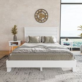 Renazzo Mobilya Hüma Model Beyaz Renk Çam Ahşap Yatay 180x200 cm Karyola
