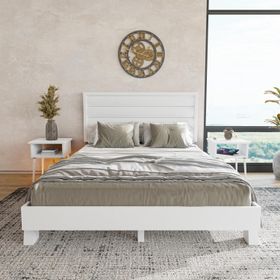 Renazzo Mobilya Hüma Model Beyaz Renk Çam Ahşap Yatay 200x200 cm Karyola